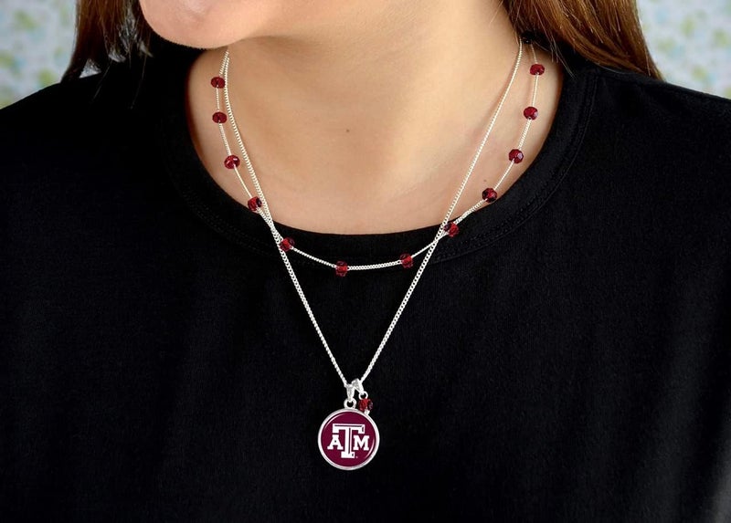 YUKANG From the Heart Texas A&M Aggies Ivy Necklace Silver Chain Jewelry Gift TAMU - Image 2